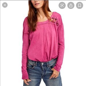 Free People First Love Lace Up Tee